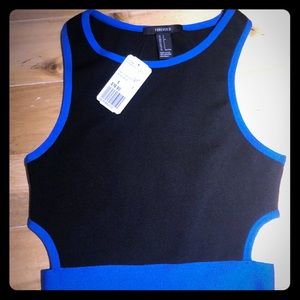 Knit crop top with side cutouts